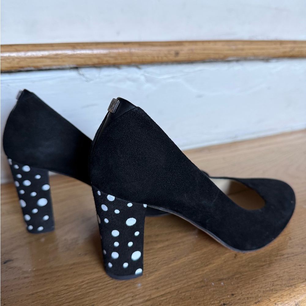 FINAL HOURS - Vintage Black Polka Dot Heels size 7